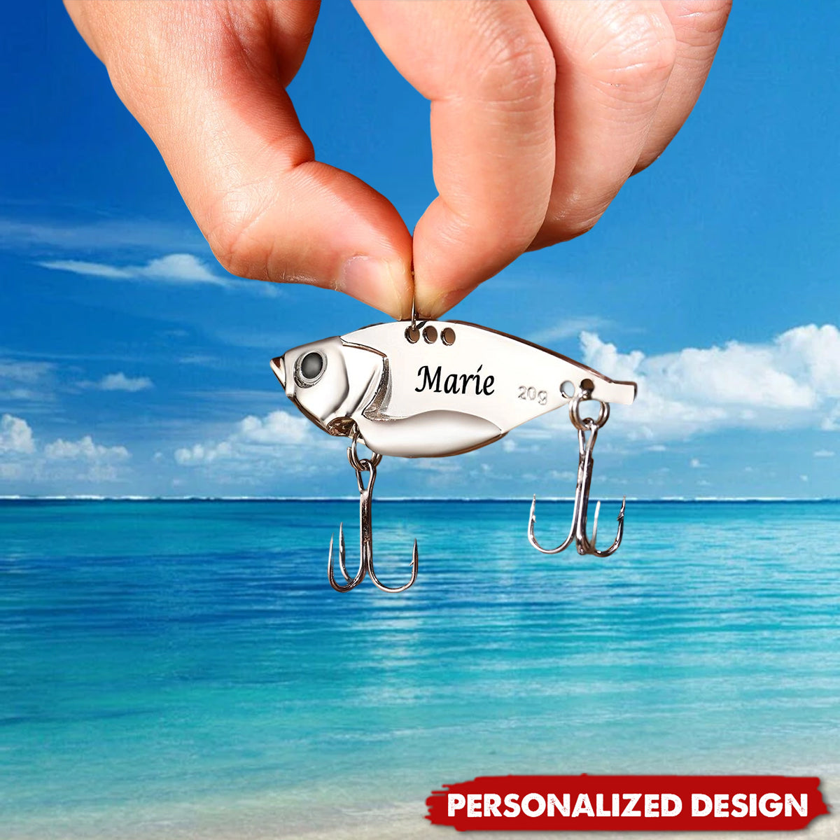 Personalized Metal Engraved Fishing Lure Hook With Wood Box - Gifts For Fishing Lover