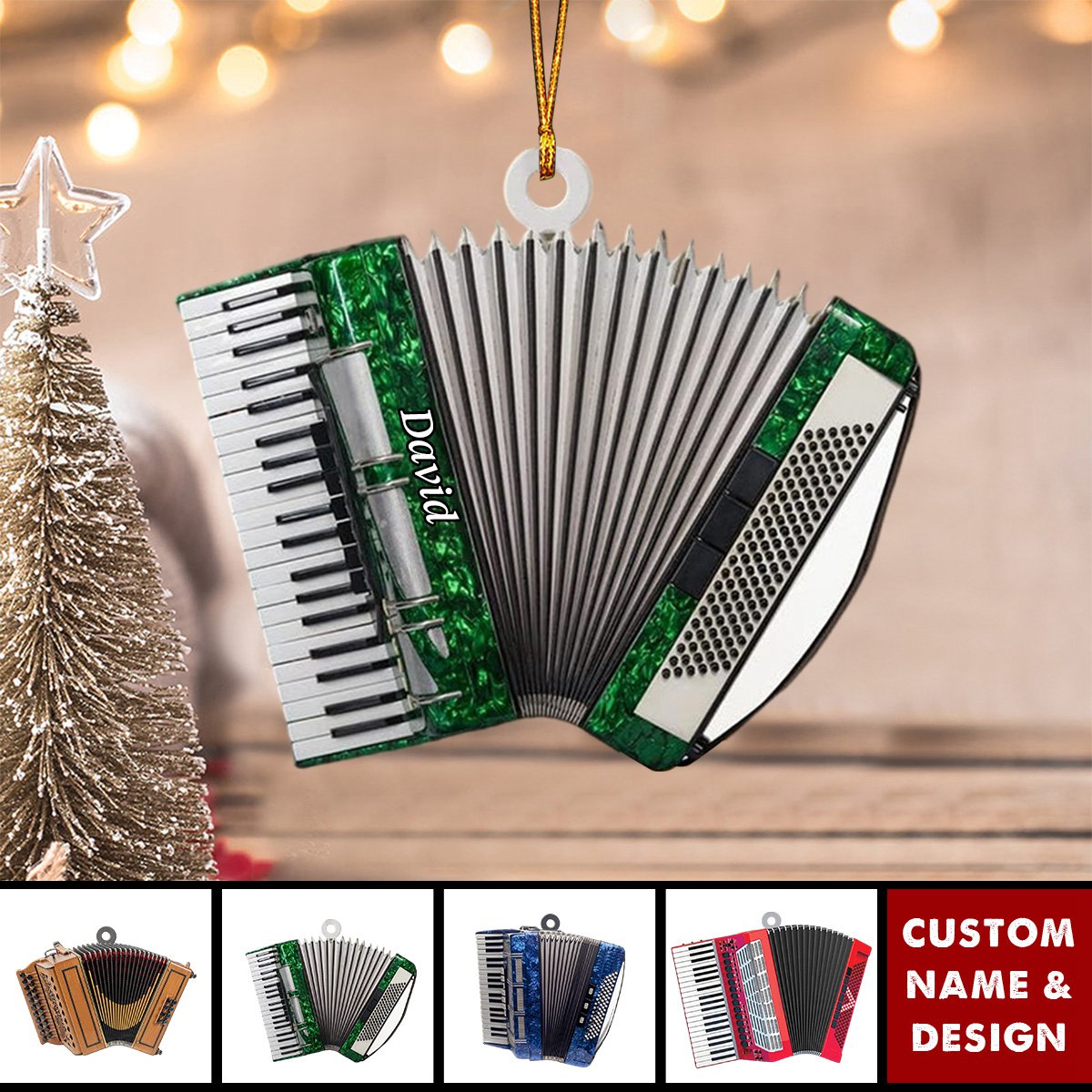 Personalized Accordion Christmas Ornament-Gifts Music Teacher Gifts Orchestra Accordion - 2024 New Release