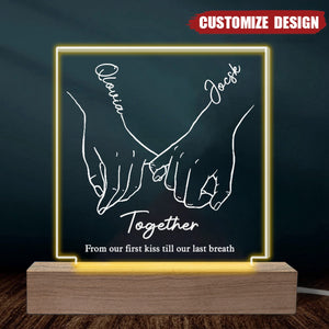 I Love You Forever & Always - Couple Personalized Custom Square Shaped Acrylic LED Light - Gift For Husband Wife, Anniversary
