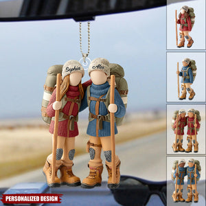 Hiking Partners For Life-Personalized Hiking Transparent Car Ornament