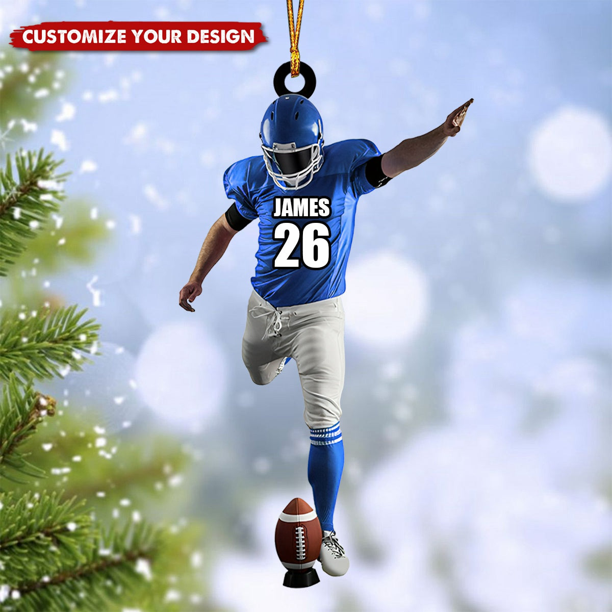 Personalized American Football Christmas Ornament Gift For Football Player - 2024 New Release