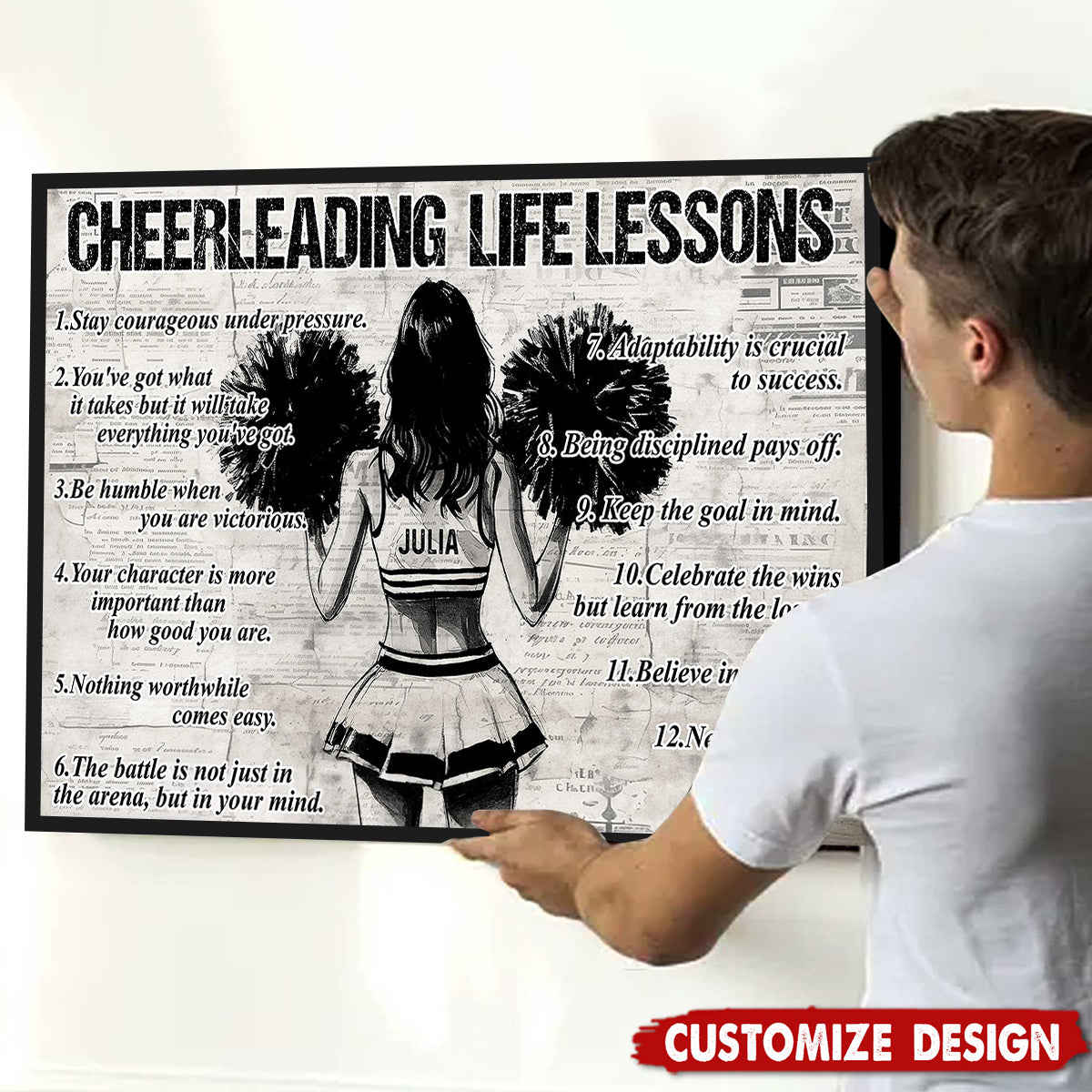 Personalized Cheerleading Girl Poster - Gift For Cheerleading Lovers