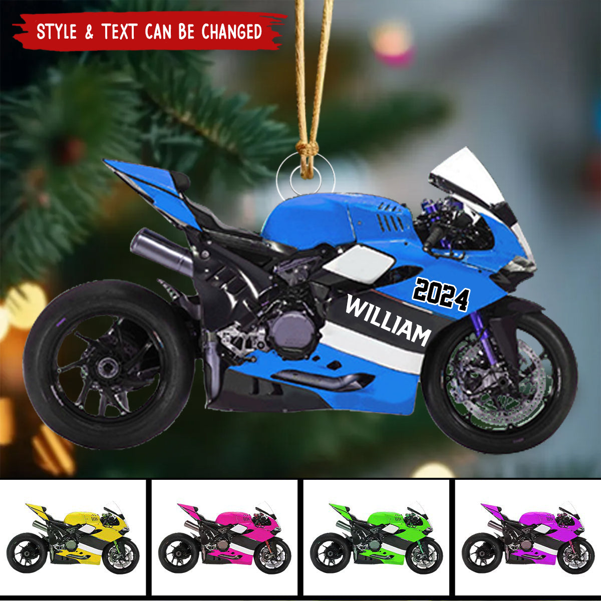 Personalized Motorcycle Ornament, Gift For Motorcycle Lovers - 2024 New Release