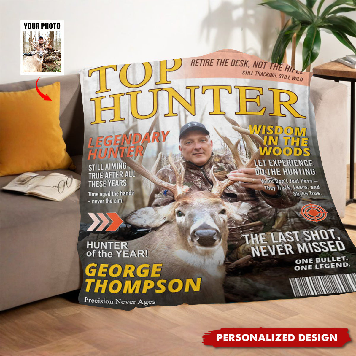 Personalized Retirement Hunting Magazine Blanket-Gifts for Retired Hunters