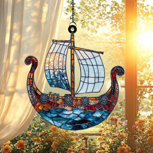 Viking Ship Acrylic Suncatcher Ornament,Christmas Ornament