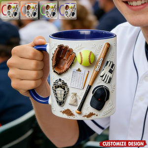 Love Softball - Personalized Softball Accent Mug