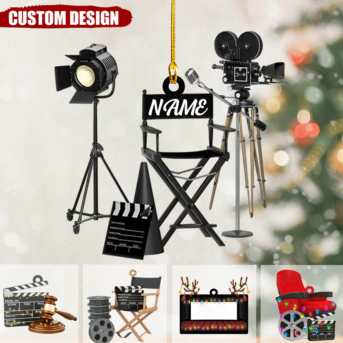Personalized Film Clapboard Ornament-Gifts For Director,actor,Movie Lovers-2024 New Release