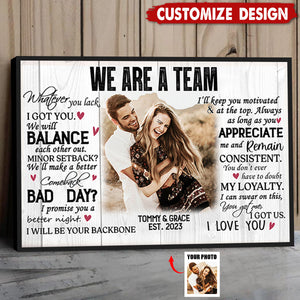 We Are A Team Personalized Couple Poster - Anniversary Gift For  Wife,Husband