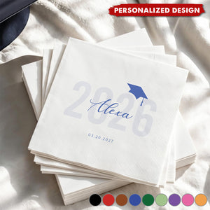 Personalized Graduation Napkins-Graduation Party Decor