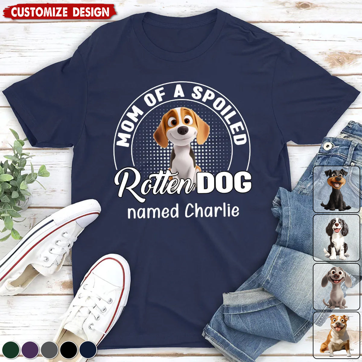 Spoiled Rotten Dog Chibi Cartoon - Personalized Unisex T-shirt