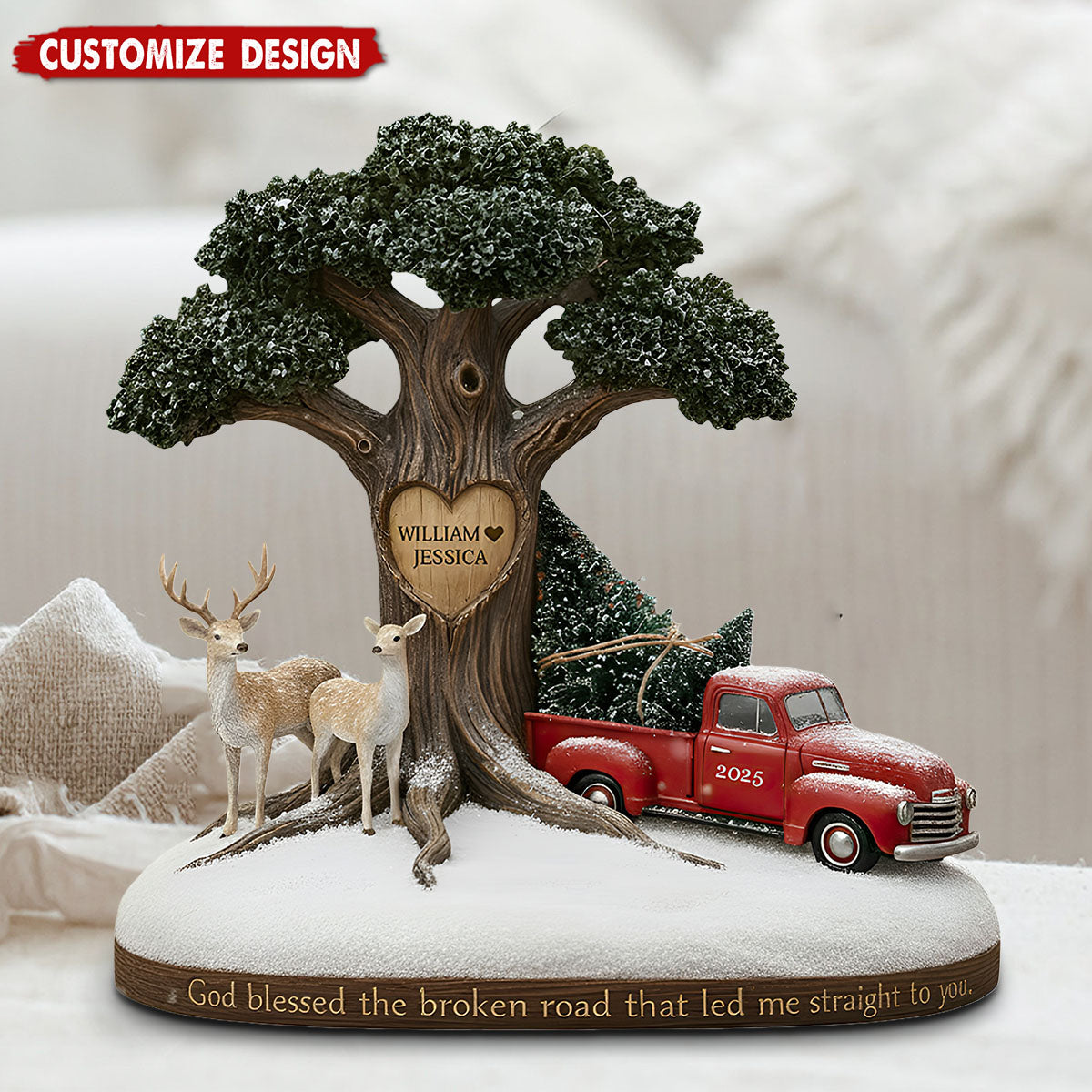 God Blessed The Broken Road Couple - Personalized Couple Custom Shaped Acrylic Plaque