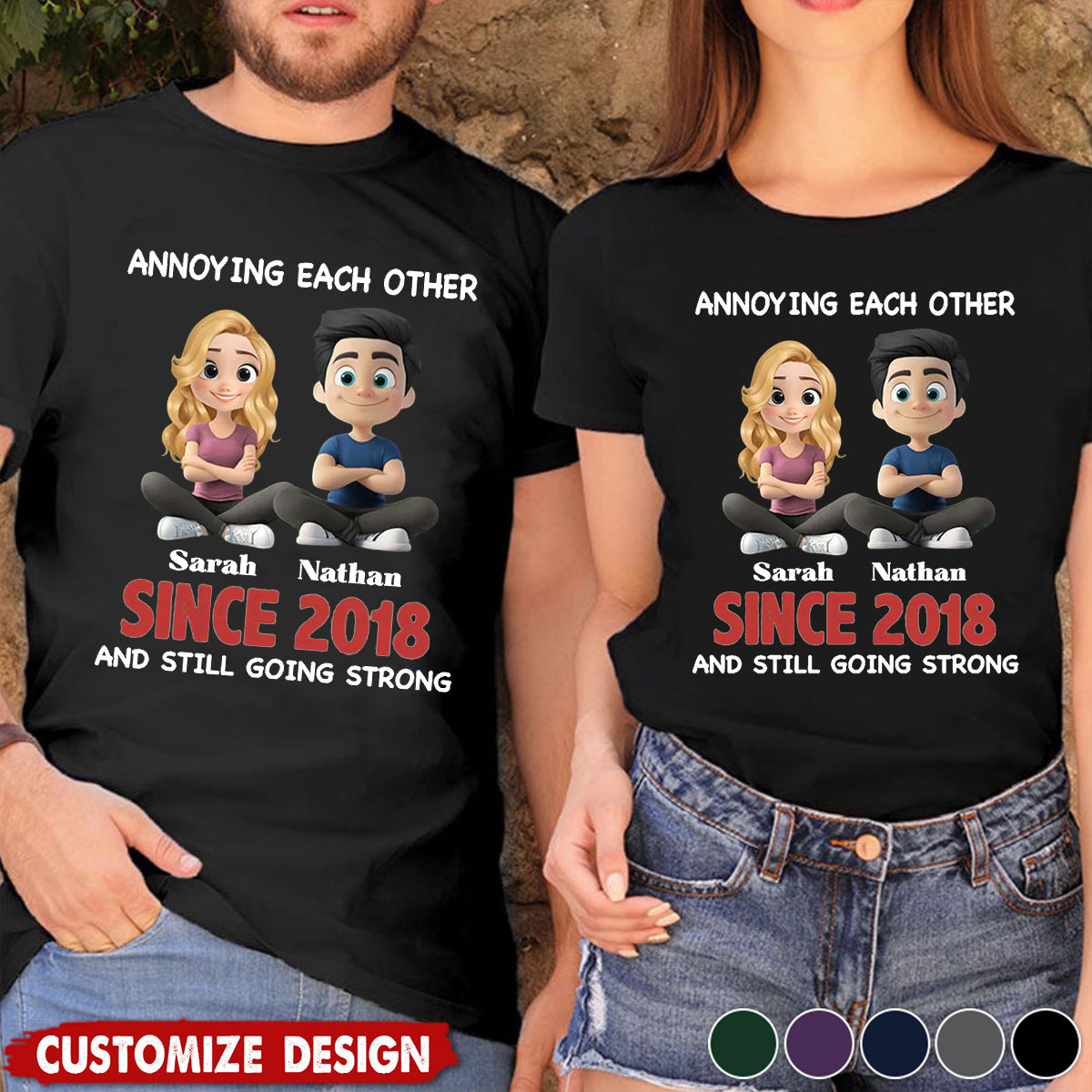 Together Forever - Personalized Unisex T-shirt - Gift For Couple