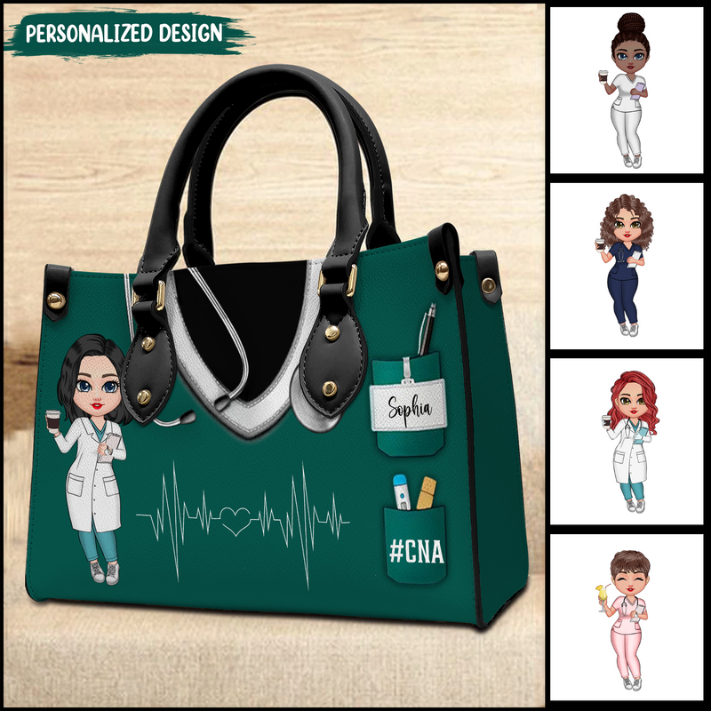 Nurse Life Pretty Doll Nurse Personalized Leather Handbag