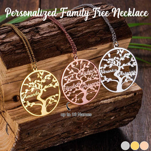 Personalized Family Tree Necklace-Gift for Mom Grandma