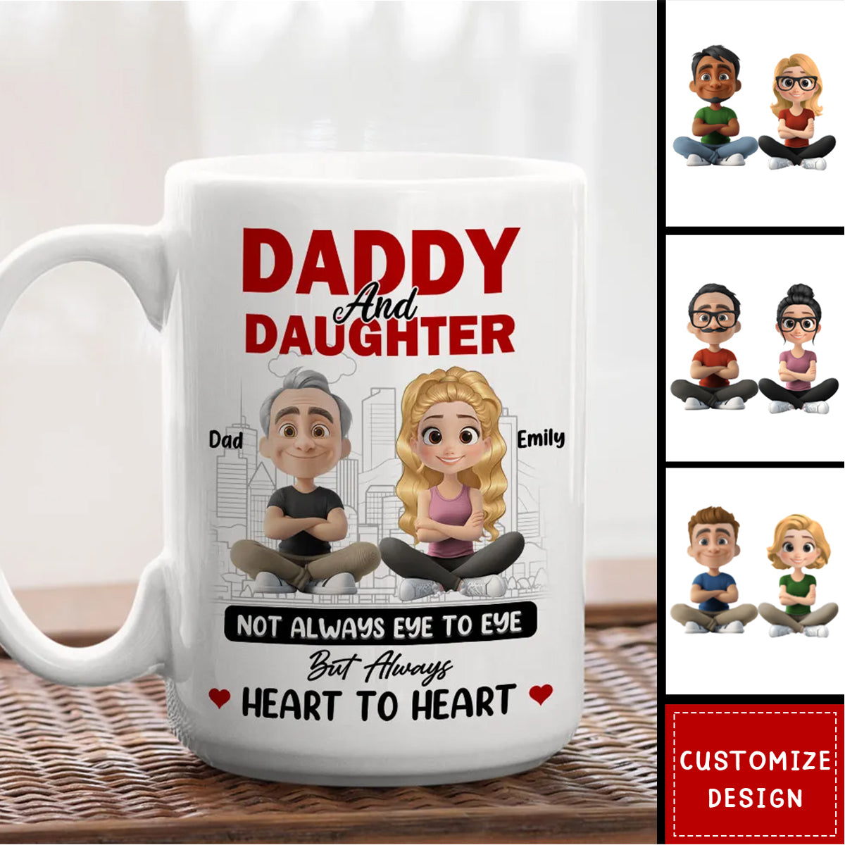 Dad And Daughter Share Love - Personalized Custom Coffee Mug