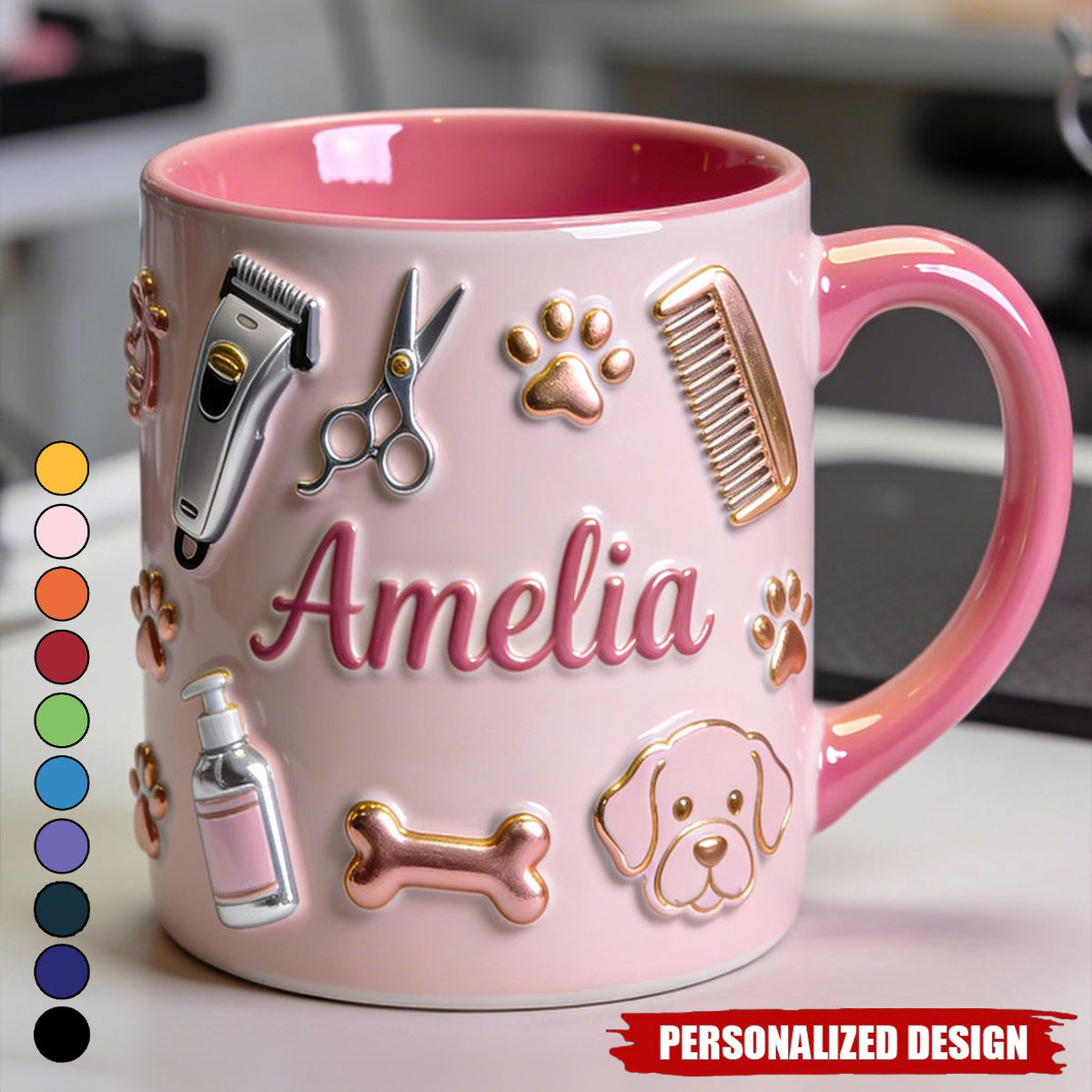 Dog Groomer - Personalized Dog Groomer Accent Mug & Coaster