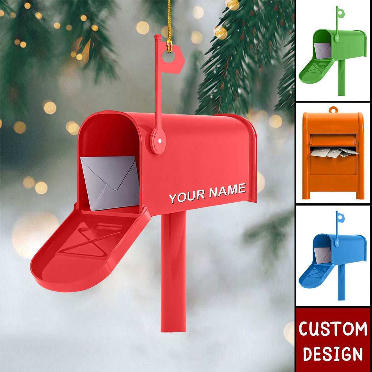 Personalized Mailbox Christmas Ornament -  Gift For Post Office