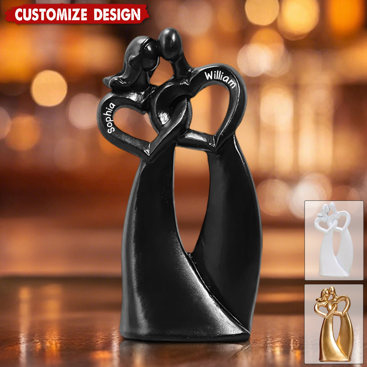 Personalized Romantic Heart Couple Acrylic Plaque - Gift for Couple