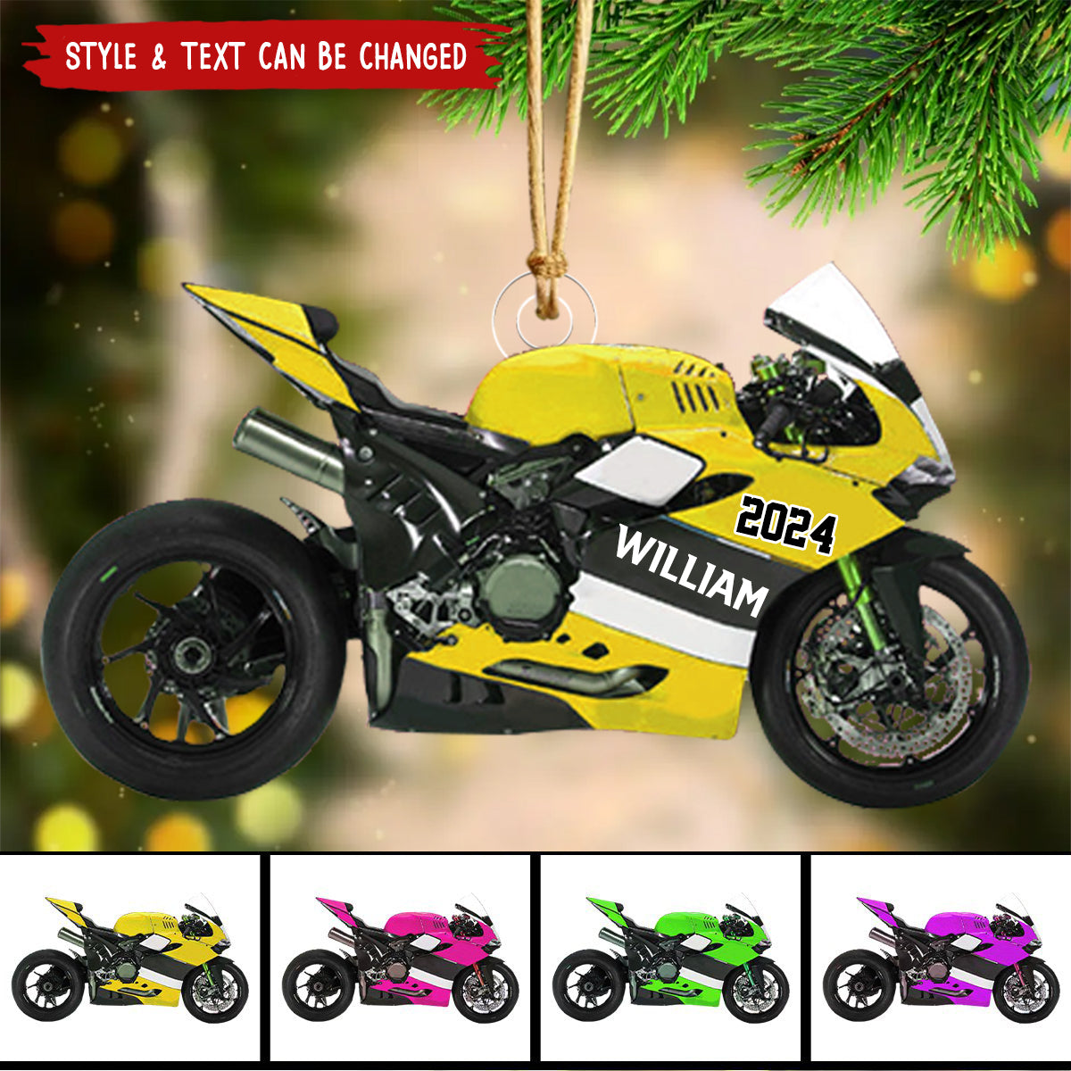 Personalized Motorcycle Ornament, Gift For Motorcycle Lovers - 2024 New Release