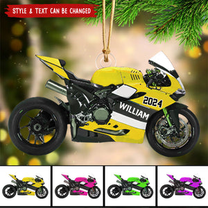 Personalized Motorcycle Ornament, Gift For Motorcycle Lovers - 2024 New Release
