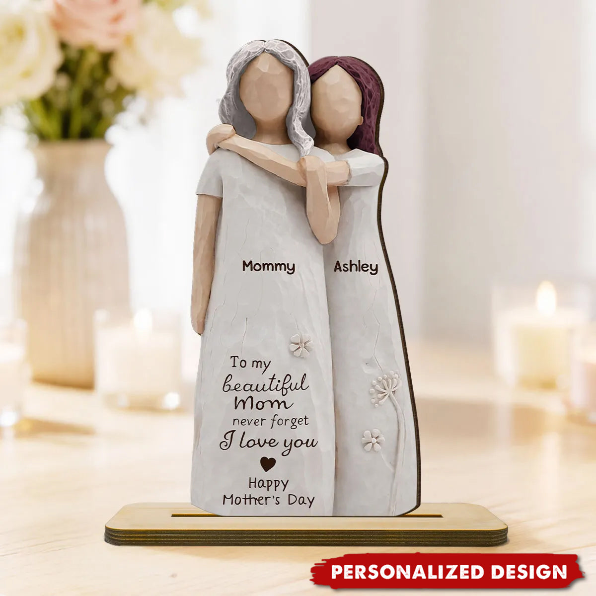 Mom Never Forget I Love You-Personalized Wooden Plaque-Mother's Day Gift For Mom