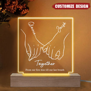 I Love You Forever & Always - Couple Personalized Custom Square Shaped Acrylic LED Light - Gift For Husband Wife, Anniversary
