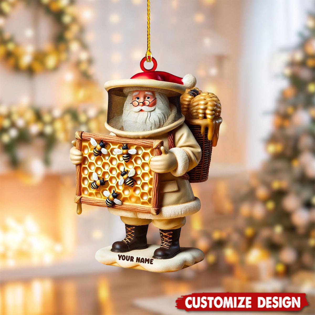 Personalized Beekeeper Santa Christmas Ornament Gift For Beekeepers-2024 New Release
