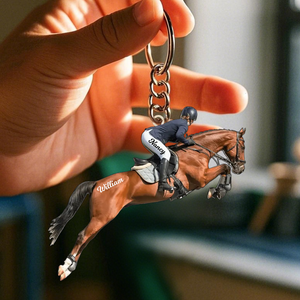 Personalized Female/Girl Equestrian Acrylic Keychain - Gift Idea For Horse Lover