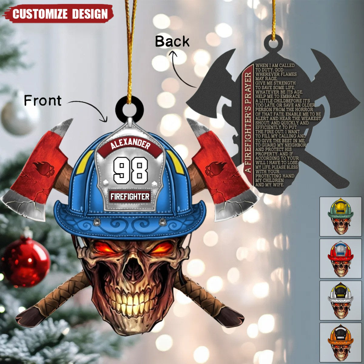 2024 New Release Personalized Firefighter's Prayer Ornament Gift For Fireman