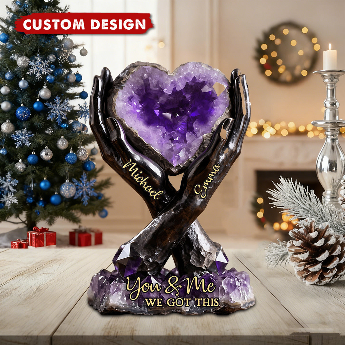 Personalized Couple Custom Shaped Acrylic Plaque - You & Me We Got This