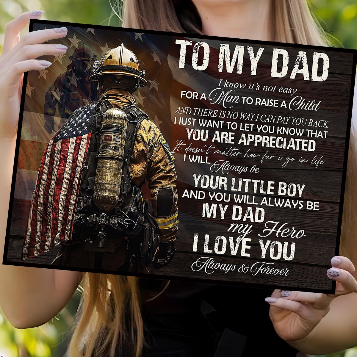 To My Dad I Know It's Not Easy Poster - Gift For Fireman, Firefighter Lovers