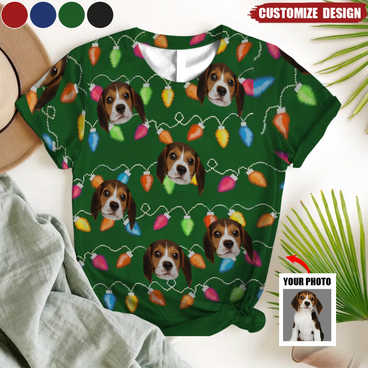 2024 New Release It's The Most Beautiful Time Of The Year - Dog & Cat Personalized Photo All Short Sleeve Sweater