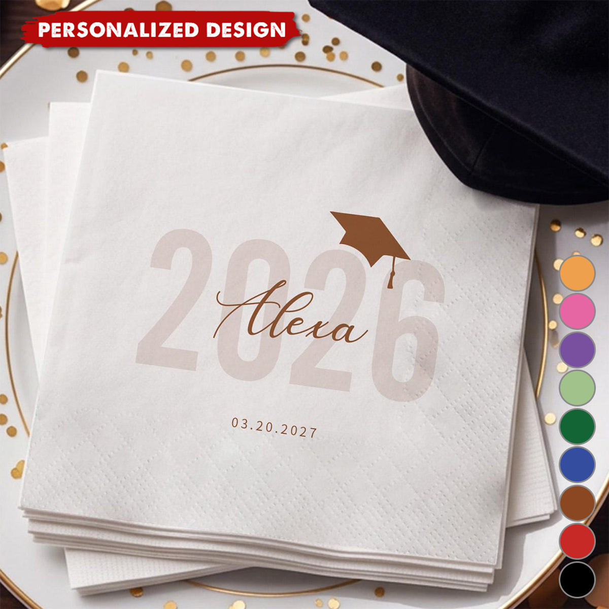 Personalized Graduation Napkins-Graduation Party Decor