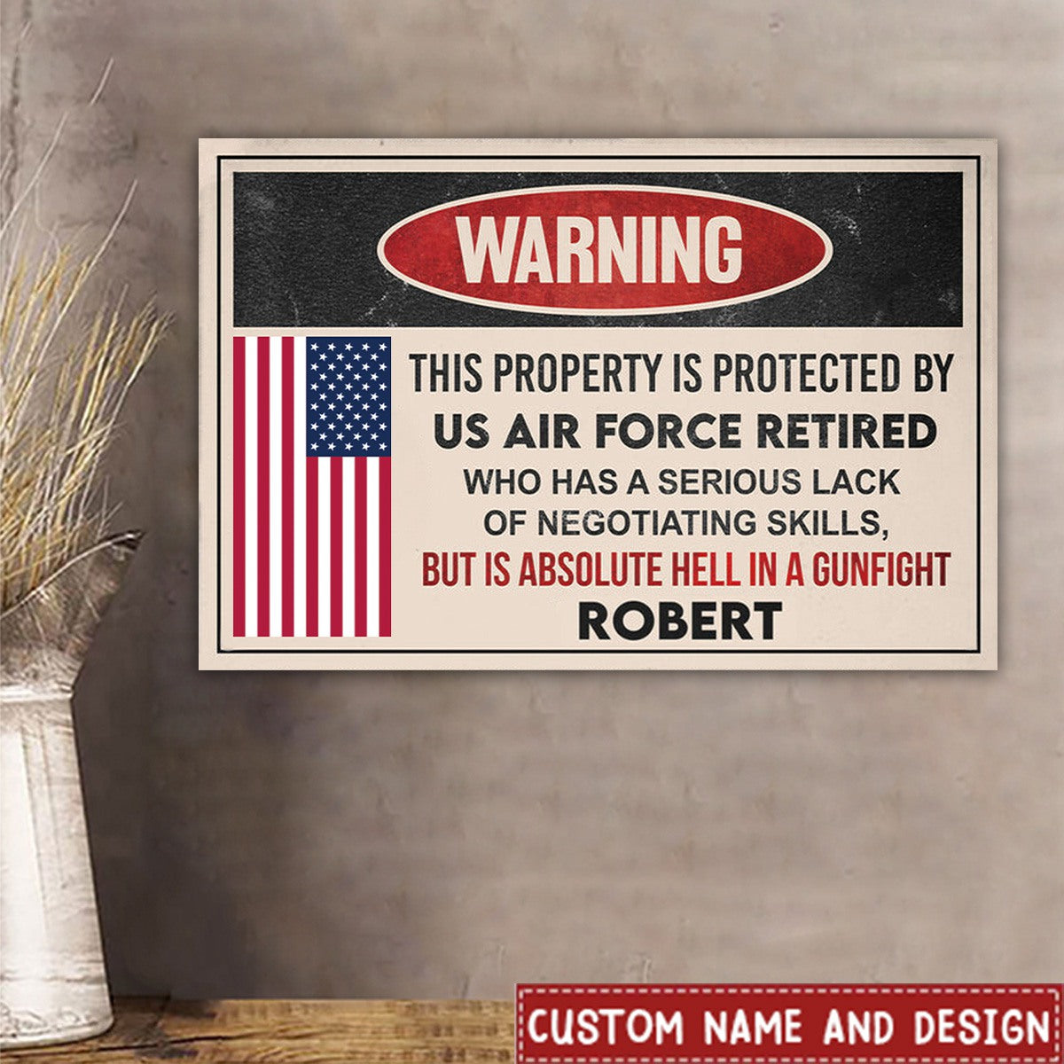 This property is protected by a Veteran - Gift for a Veteran - Personalised Custom Poster