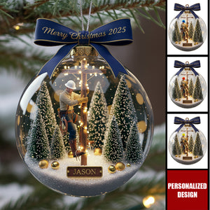 Honoring the Lineman Christmas Ornament Personalized Gifts For Lineman
