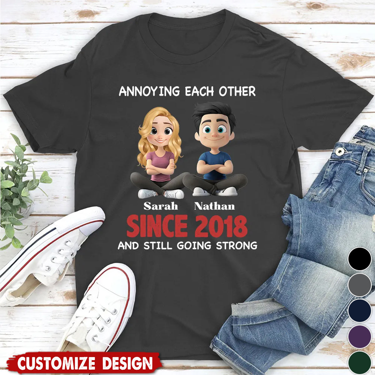 Together Forever - Personalized Unisex T-shirt - Gift For Couple
