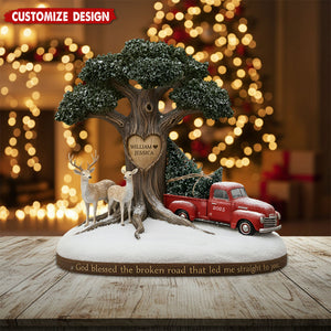 God Blessed The Broken Road Couple - Personalized Couple Custom Shaped Acrylic Plaque