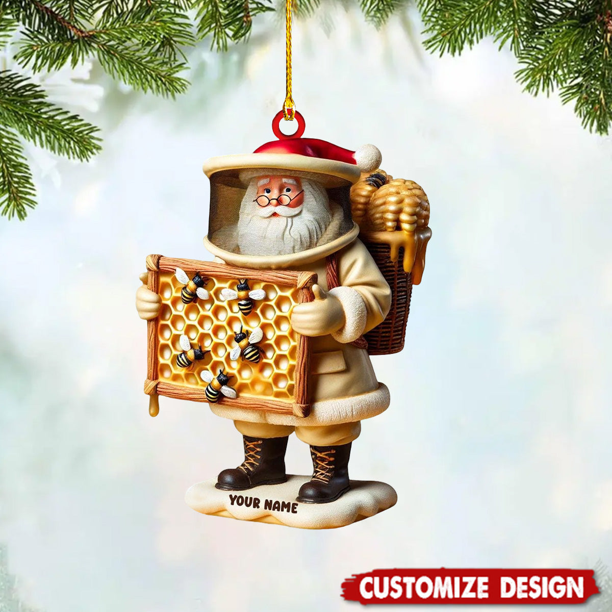 Personalized Beekeeper Santa Christmas Ornament Gift For Beekeepers-2024 New Release