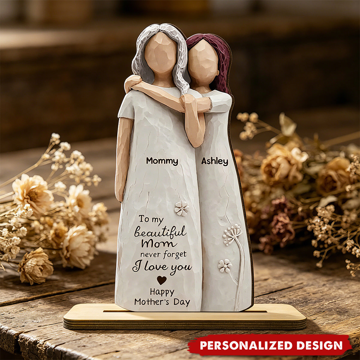 Mom Never Forget I Love You-Personalized Wooden Plaque-Mother's Day Gift For Mom