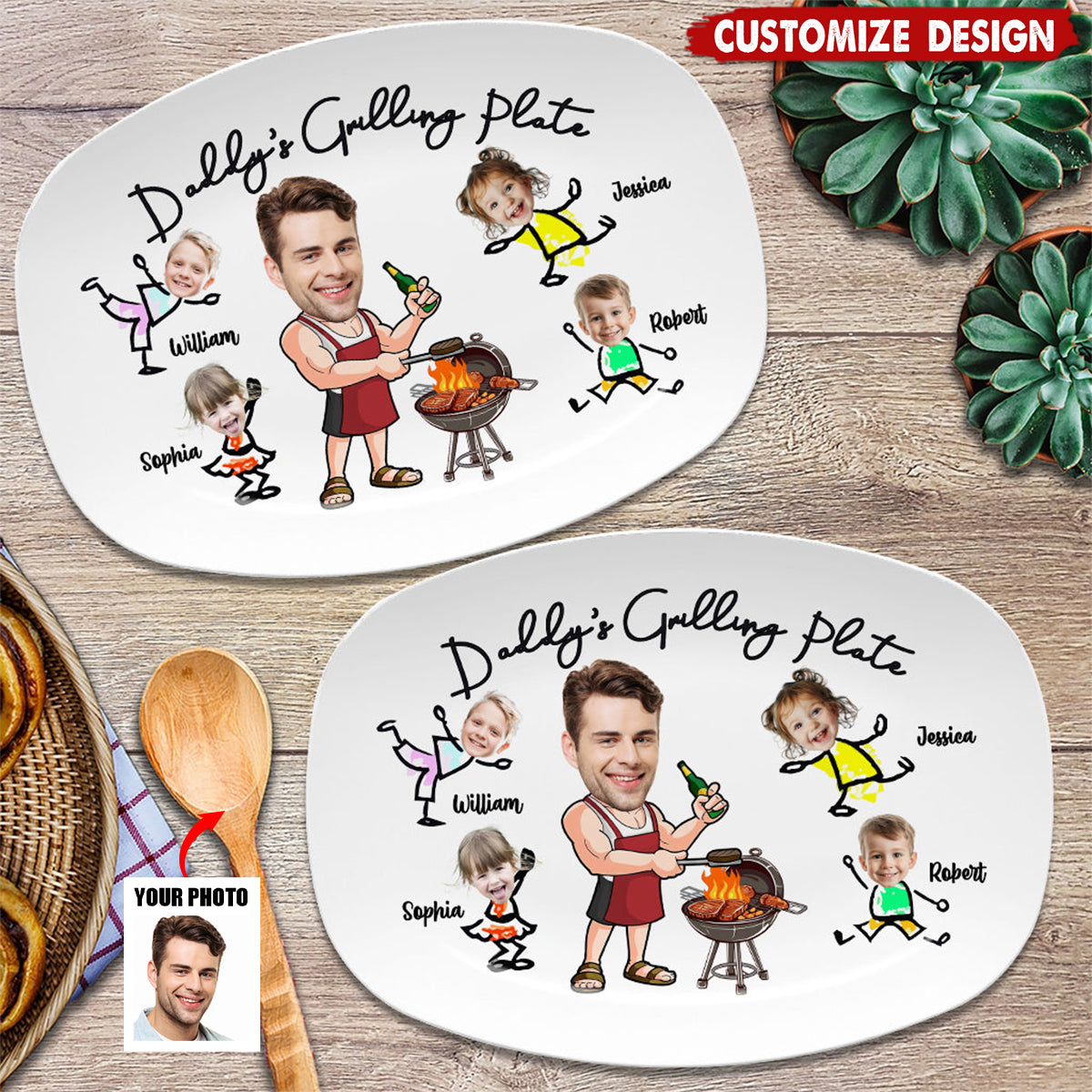 Daddy Grilling Plate - Father's Day Gift For Dad, Grandpa