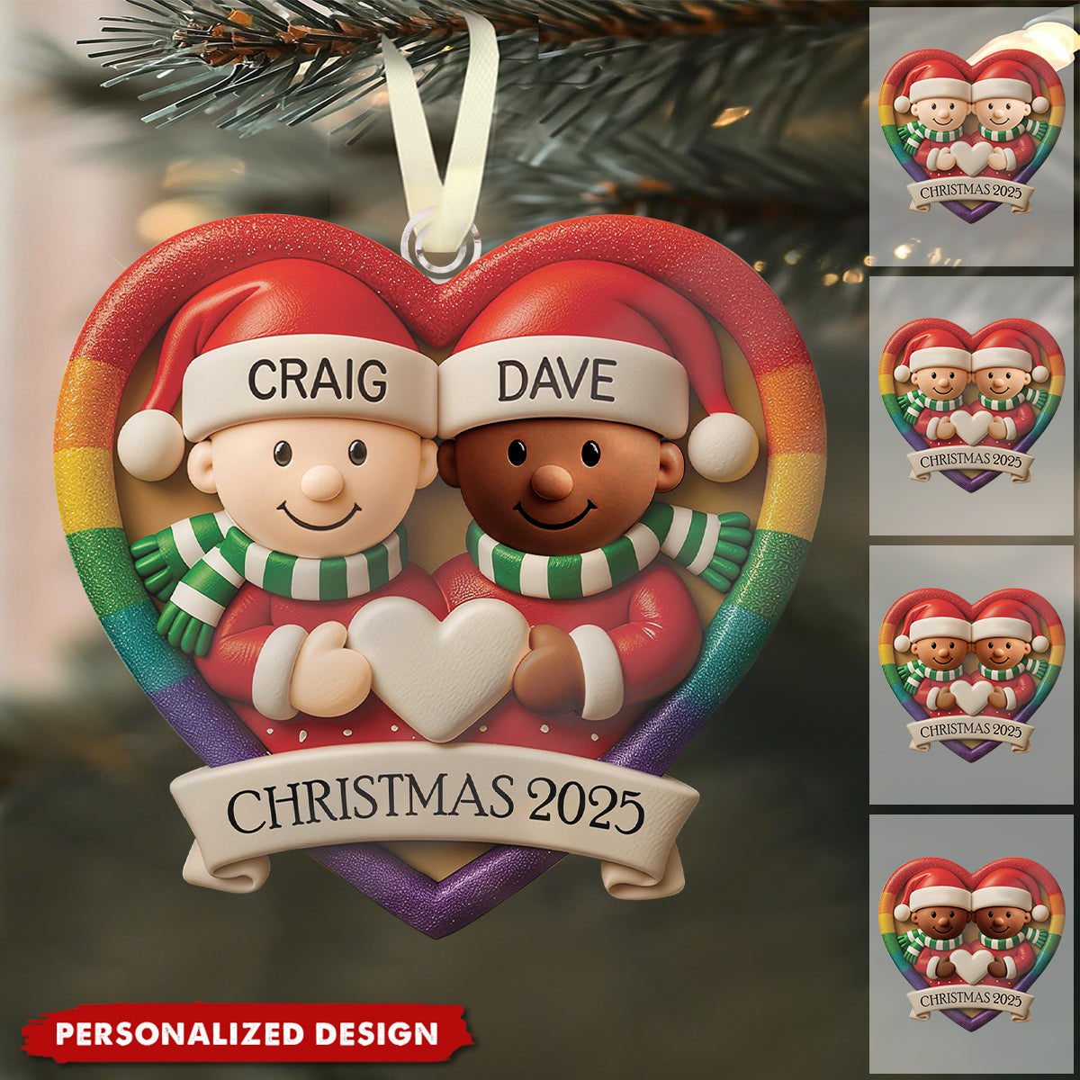 Personalized Same Sex Couple Christmas Ornament