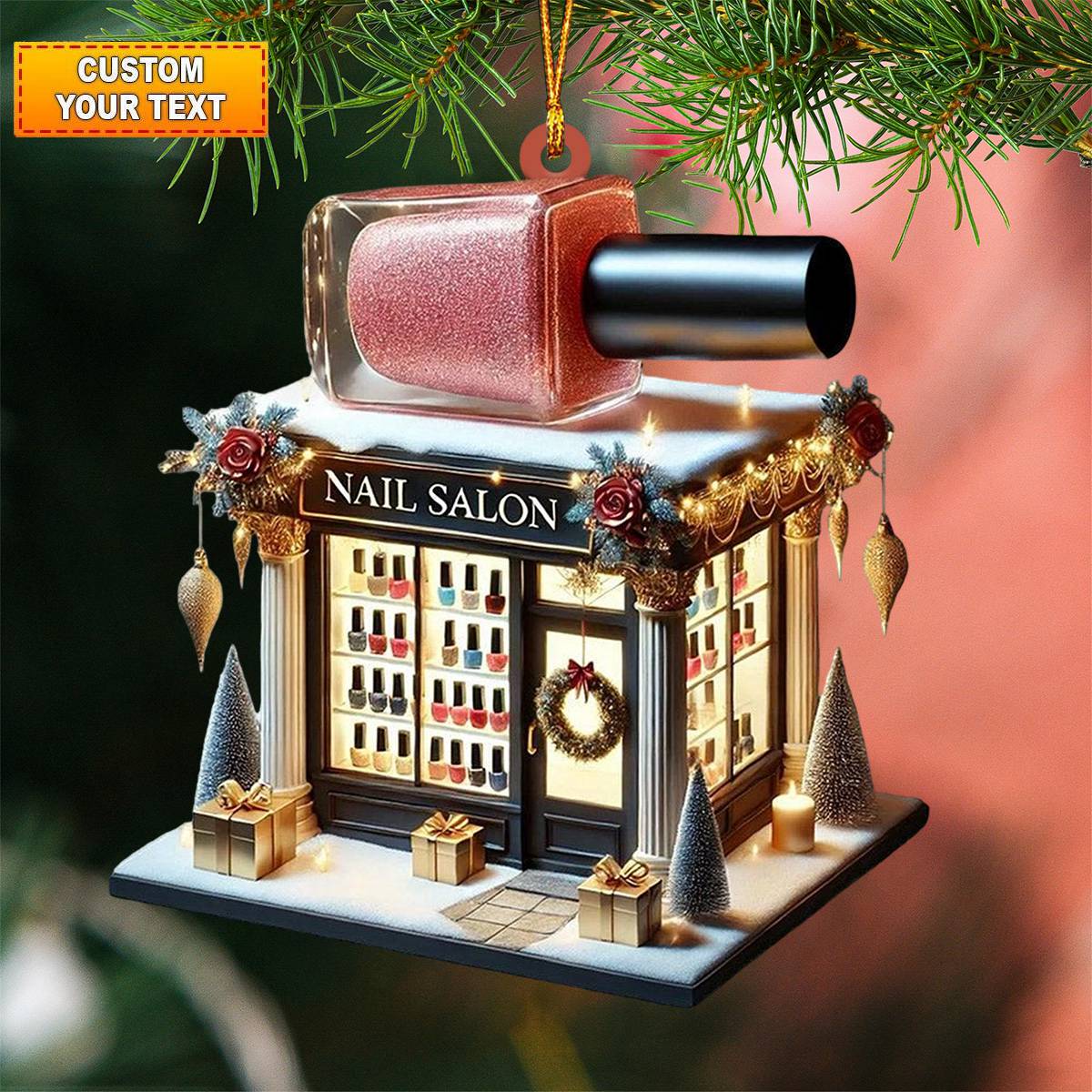 Personalized Nail Salon Christmas Ornament, Gift For Nail Artists - 2024 New Release