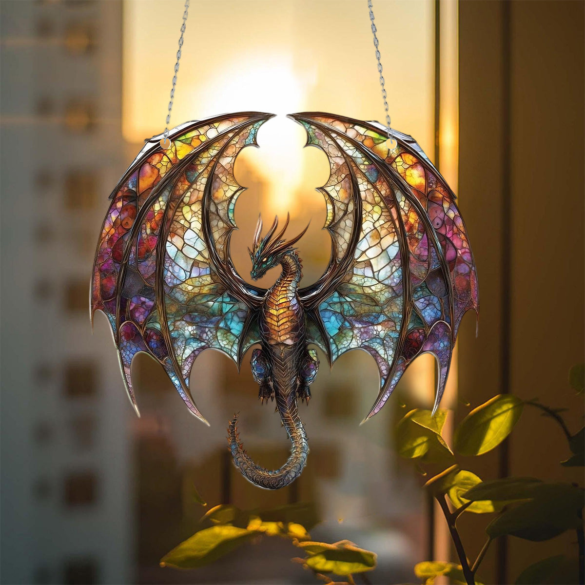 Majestic Dragon Window Hanging Suncatcher Ornament - Nique Gift for Dragon Lovers