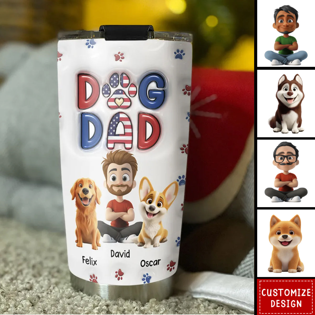 My Lovely Dog - Personalized Custom 3D Inflated Effect Tumbler