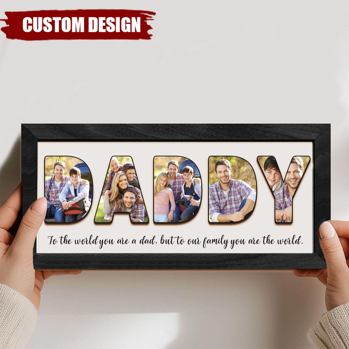 Dad You Are The World Personalized 2-Layered Wooden Plaque - Father's Day Gift For Dad, Grandpa