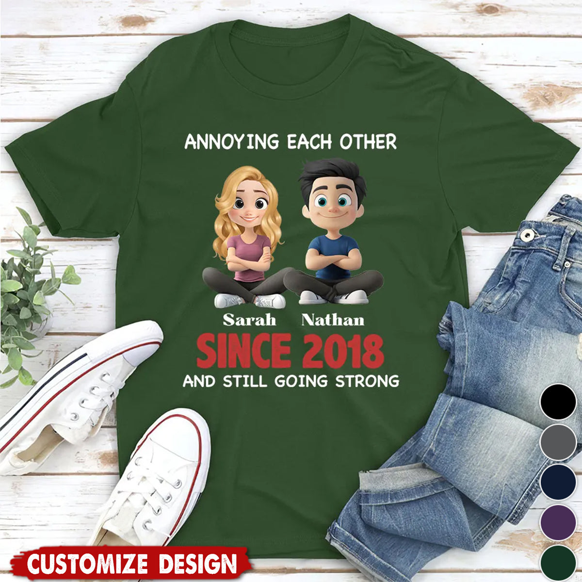 Together Forever - Personalized Unisex T-shirt - Gift For Couple