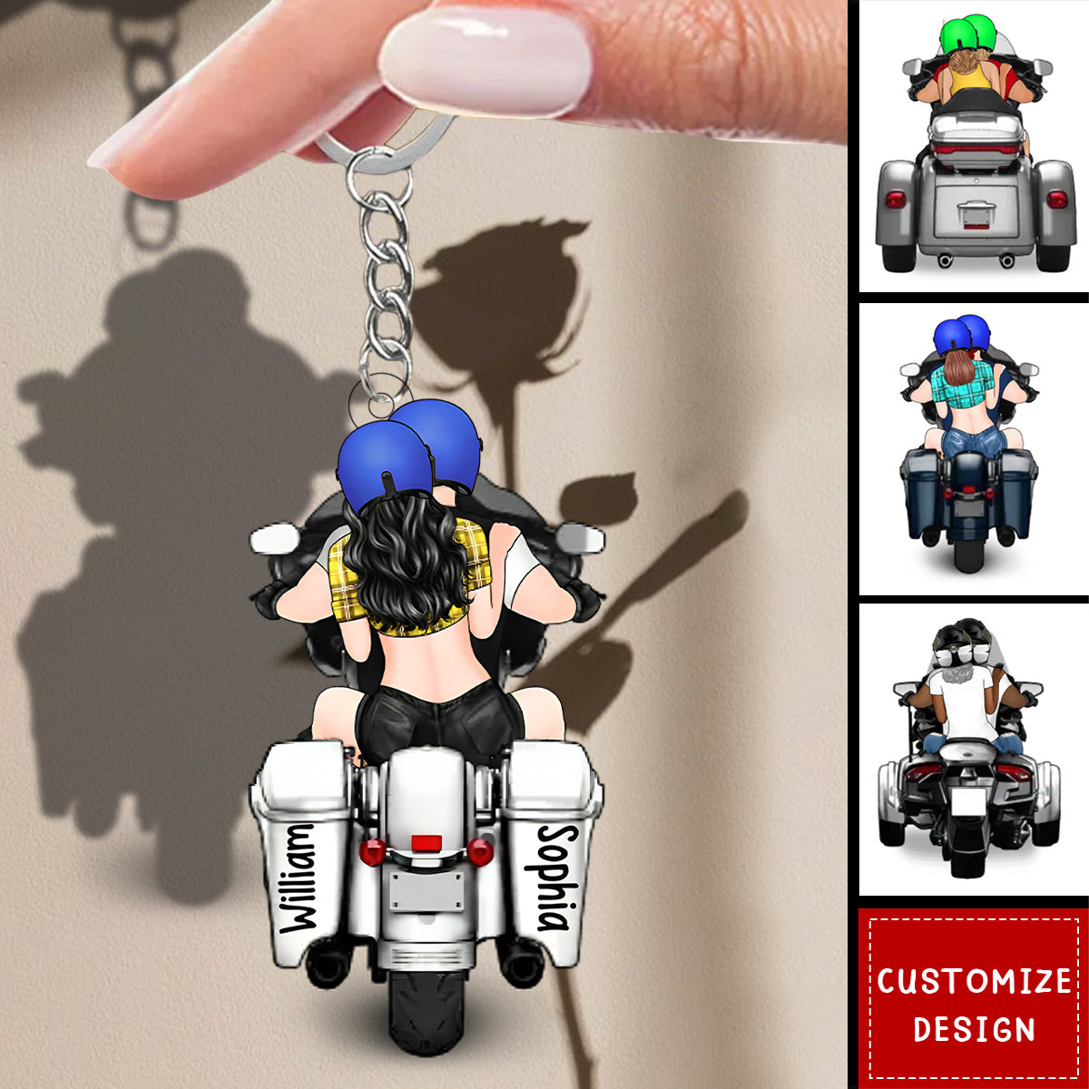Personalized Motorcycle Lovers For Couples Acrylic Keychain-Gift For Motorcycle Lovers