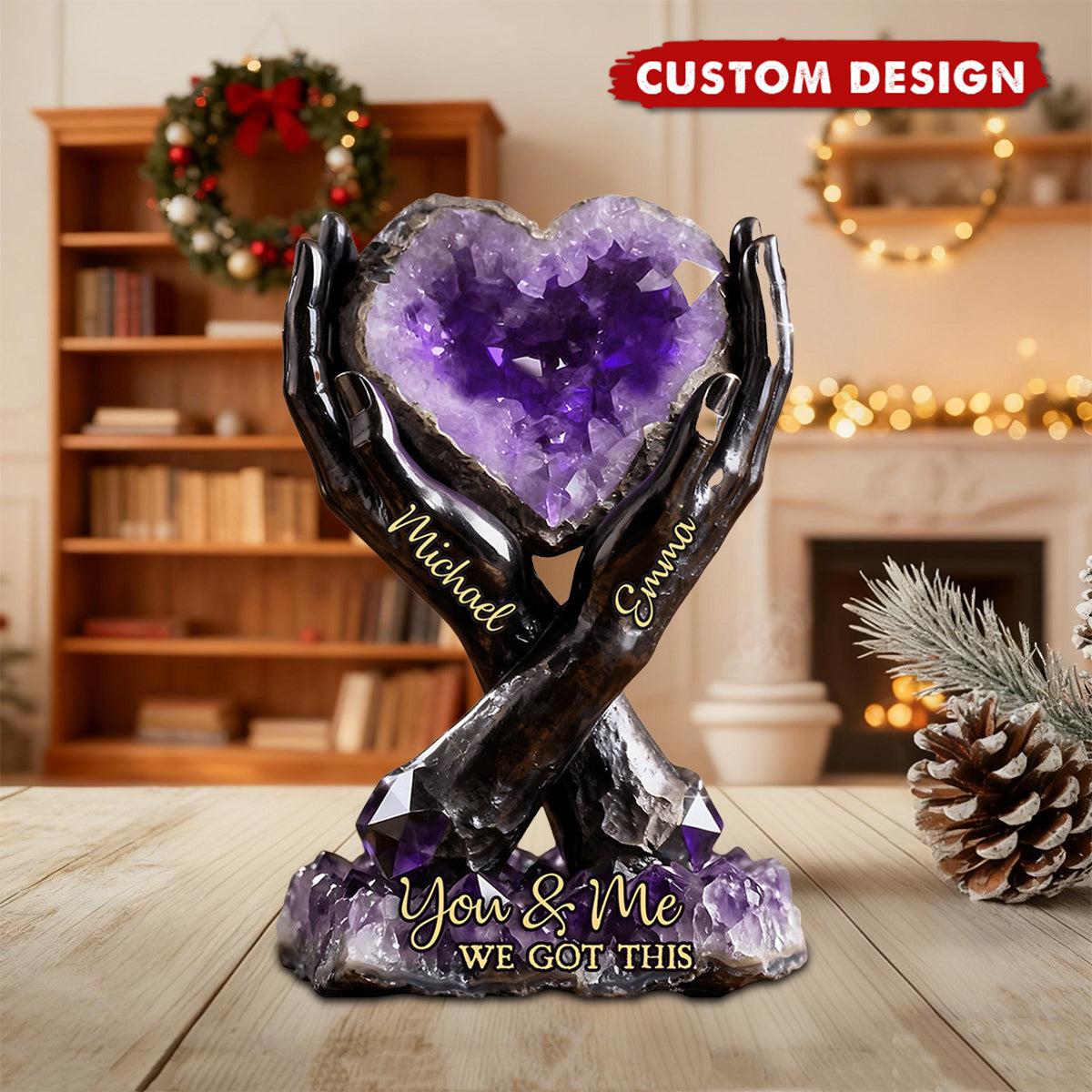 Personalized Couple Custom Shaped Acrylic Plaque - You & Me We Got This