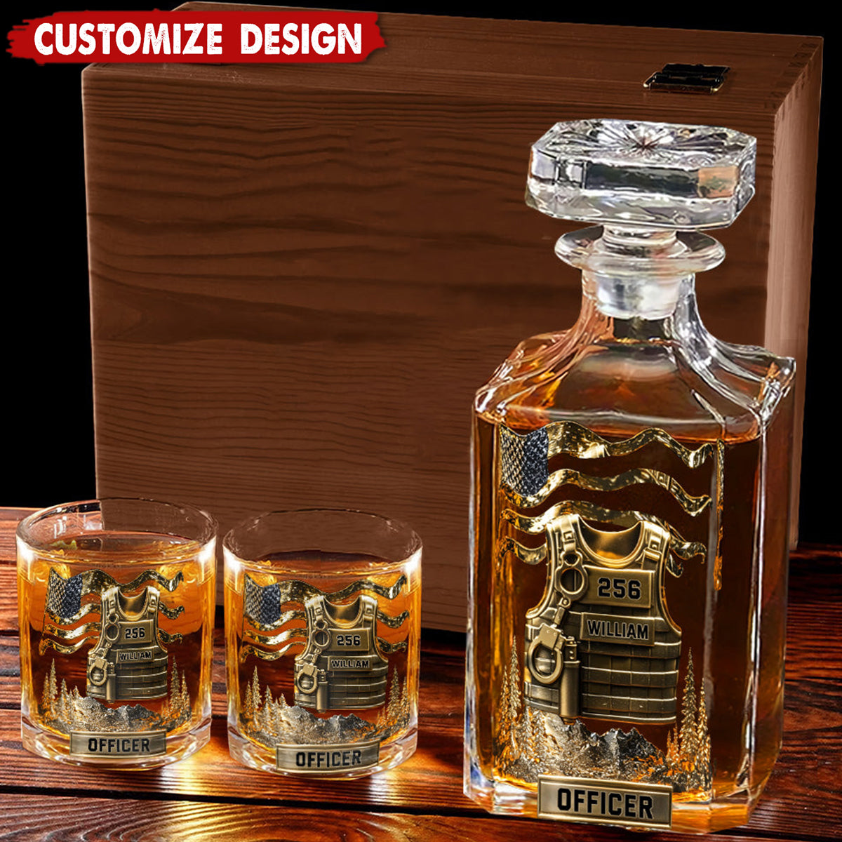 Serve And Protect - Personalized Police Officer Whiskey Glass