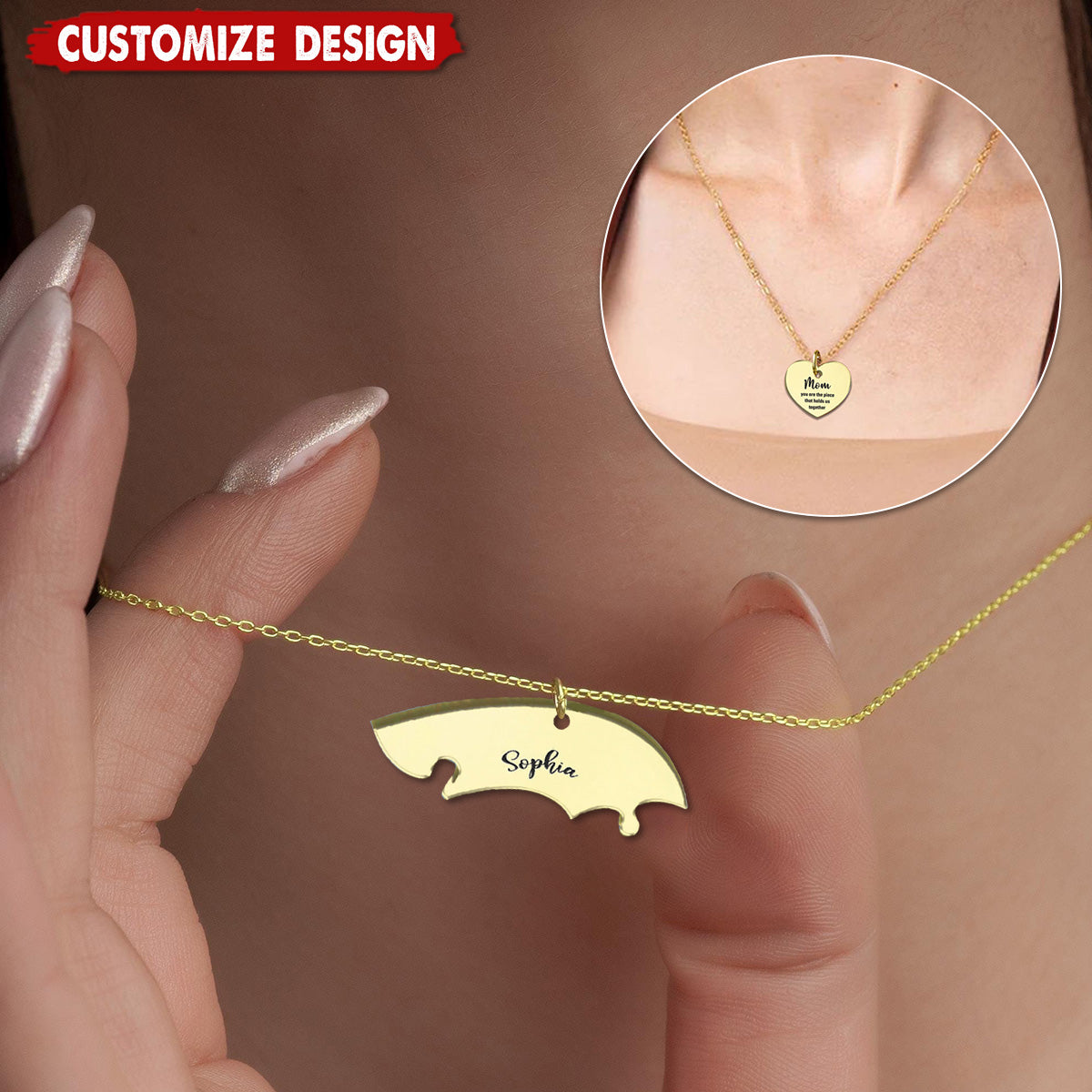 You Are The Piece That Holds Us Together - Personalized Mother Matching Pendant Necklace